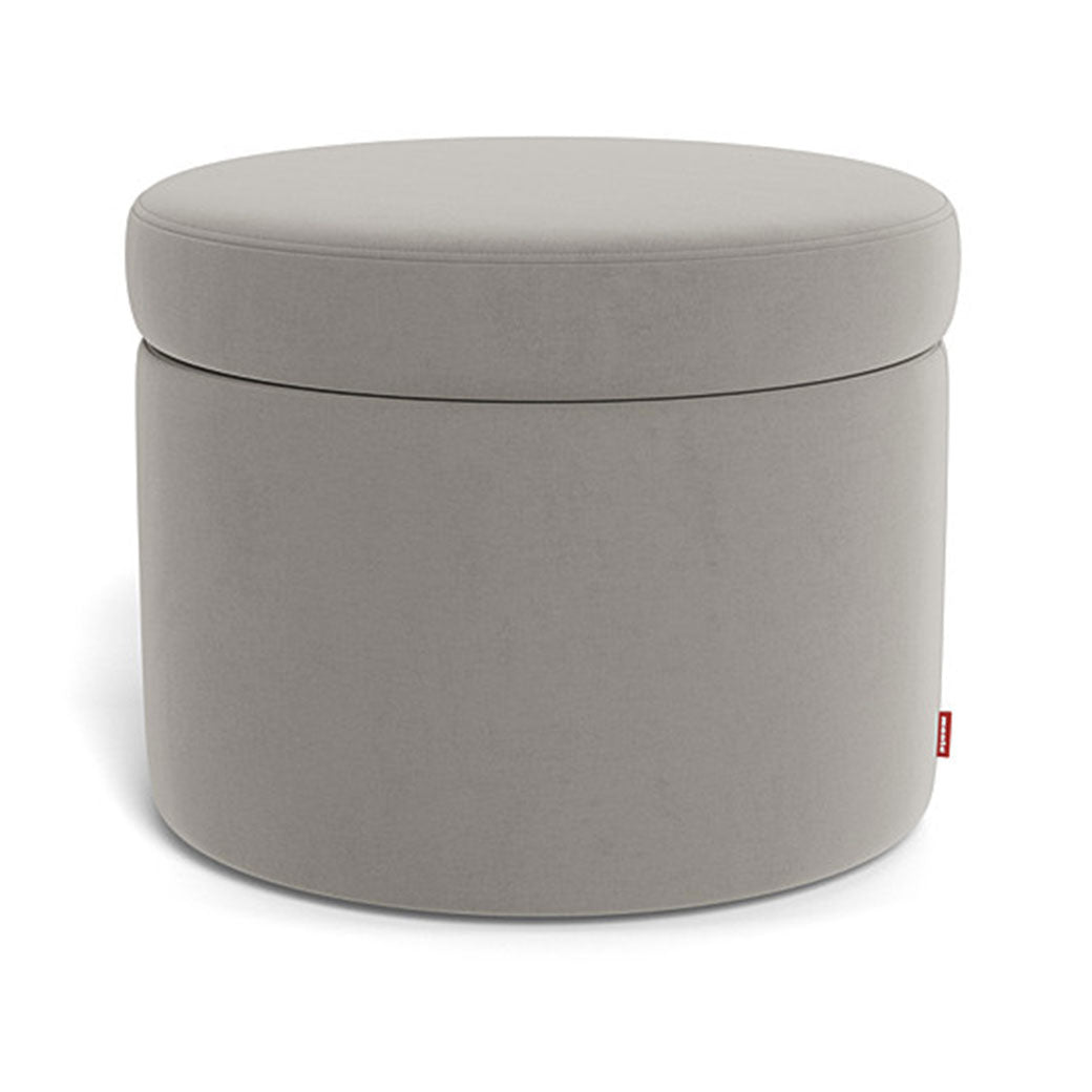 Monte Round Storage Ottoman in -- Color_Mineral Grey Velvet