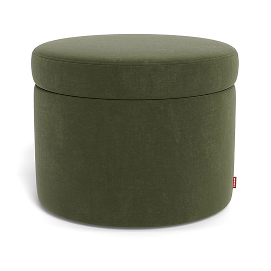 Monte Round Storage Ottoman in -- Color_Moss Green Velvet