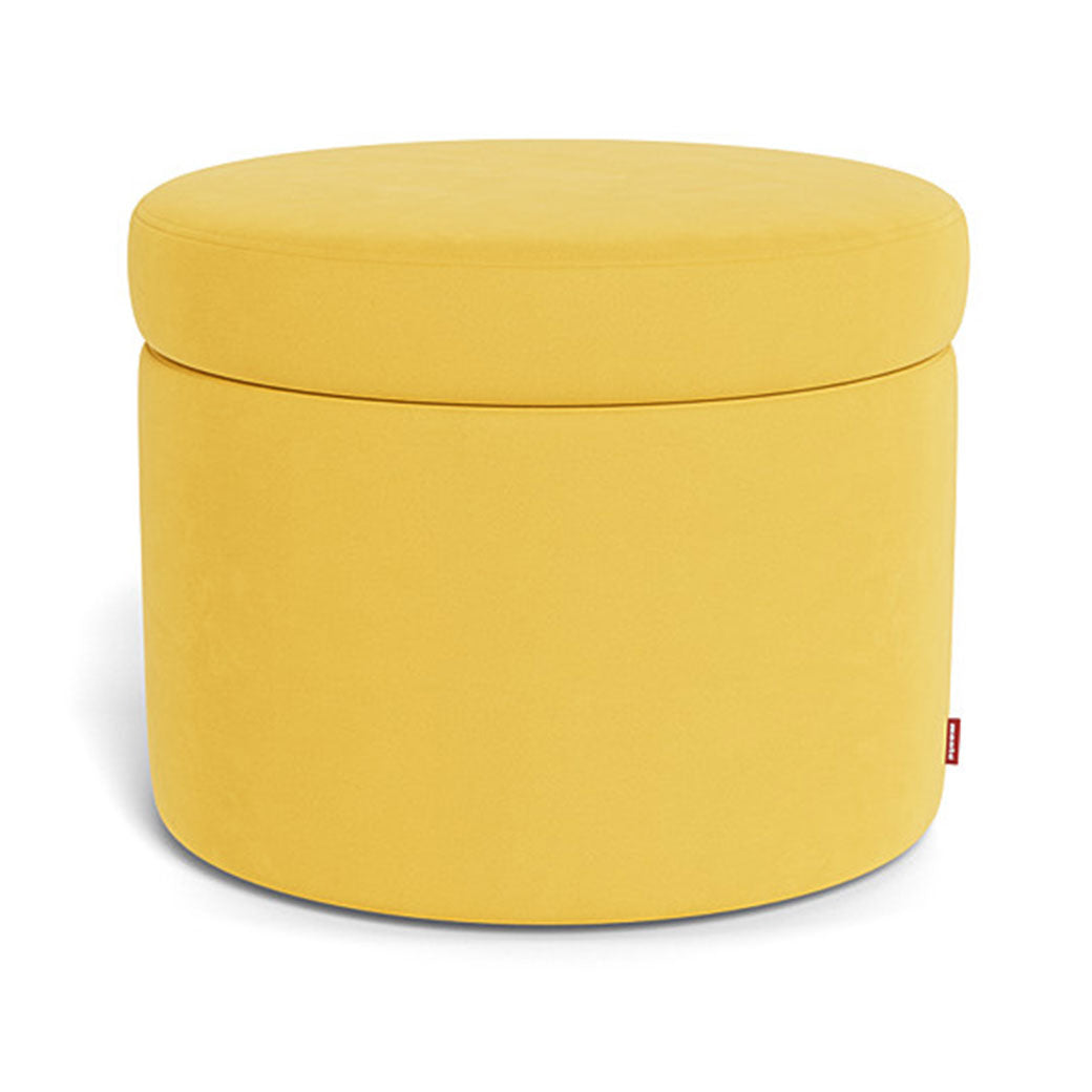 Monte Round Storage Ottoman in -- Color_Yellow Microfiber