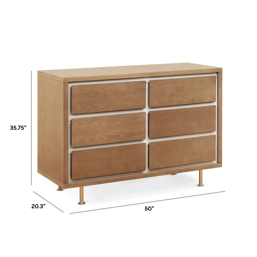 Novella 6 Drawer Dresser Stained Ash Ivory