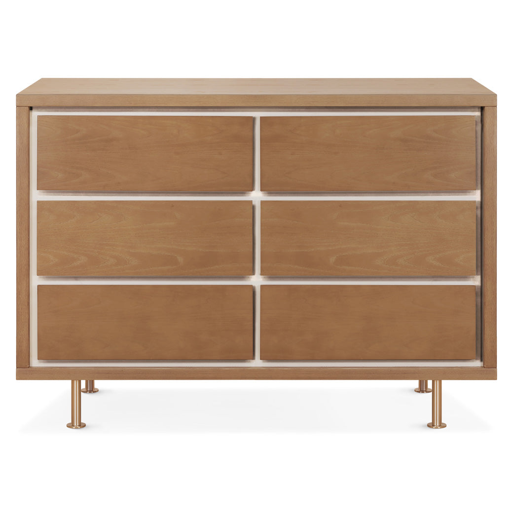 Novella 6 Drawer Dresser in Stained Ash and Ivory