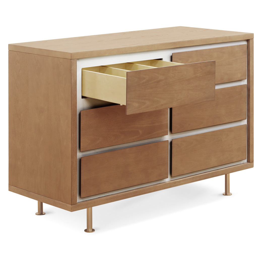 Novella 6 Drawer Dresser in Stained Ash and Ivory