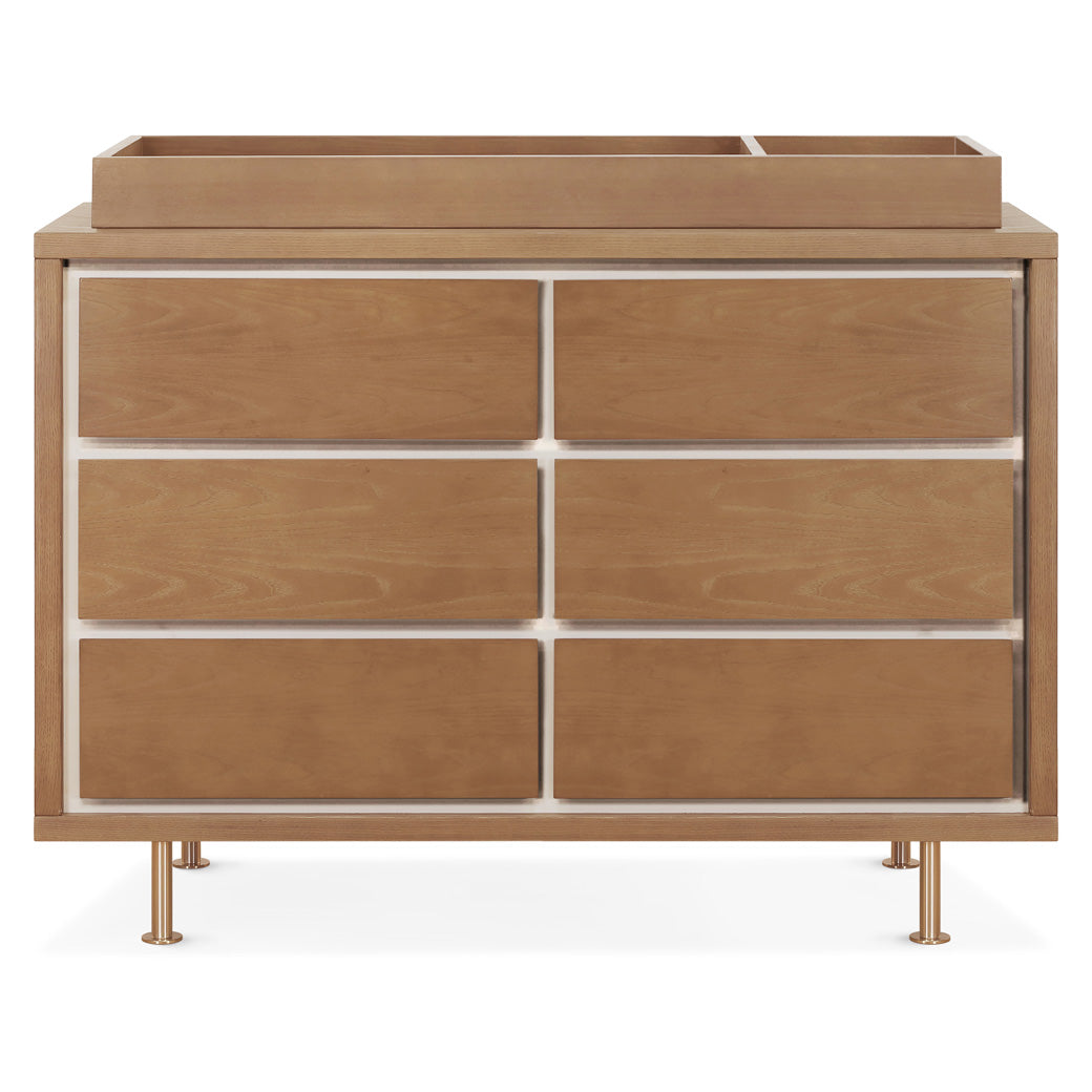 Novella 6 Drawer Dresser in Stained Ash and Ivory