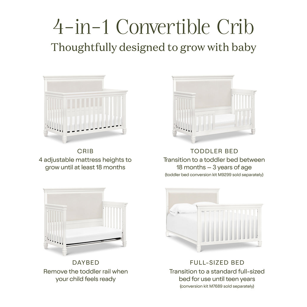 Darlington 4-in-1 Convertible Crib in Warm White