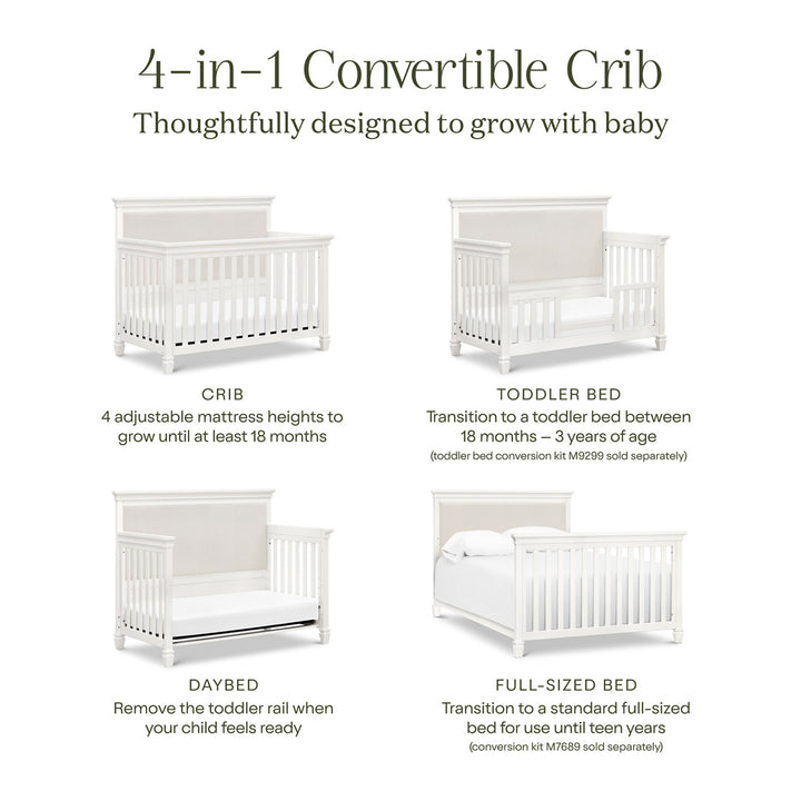 Darlington 4-in-1 Convertible Crib in Warm White