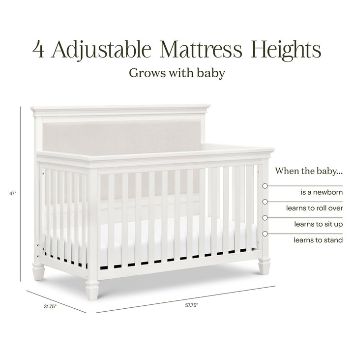 Darlington 4-in-1 Convertible Crib in Warm White