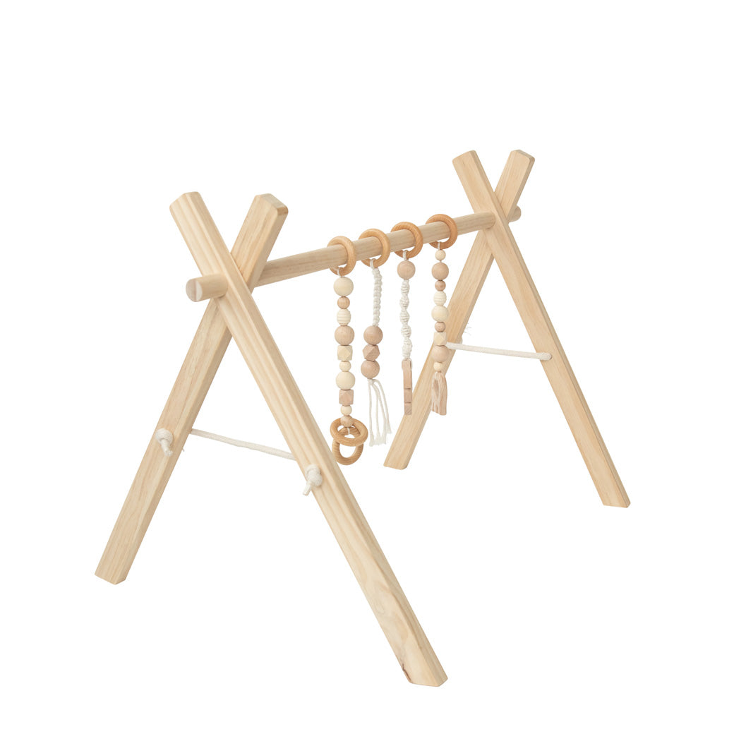 Poppyseed Play Wood Baby Gym + Toys in -- Color_Natural _ Macrame