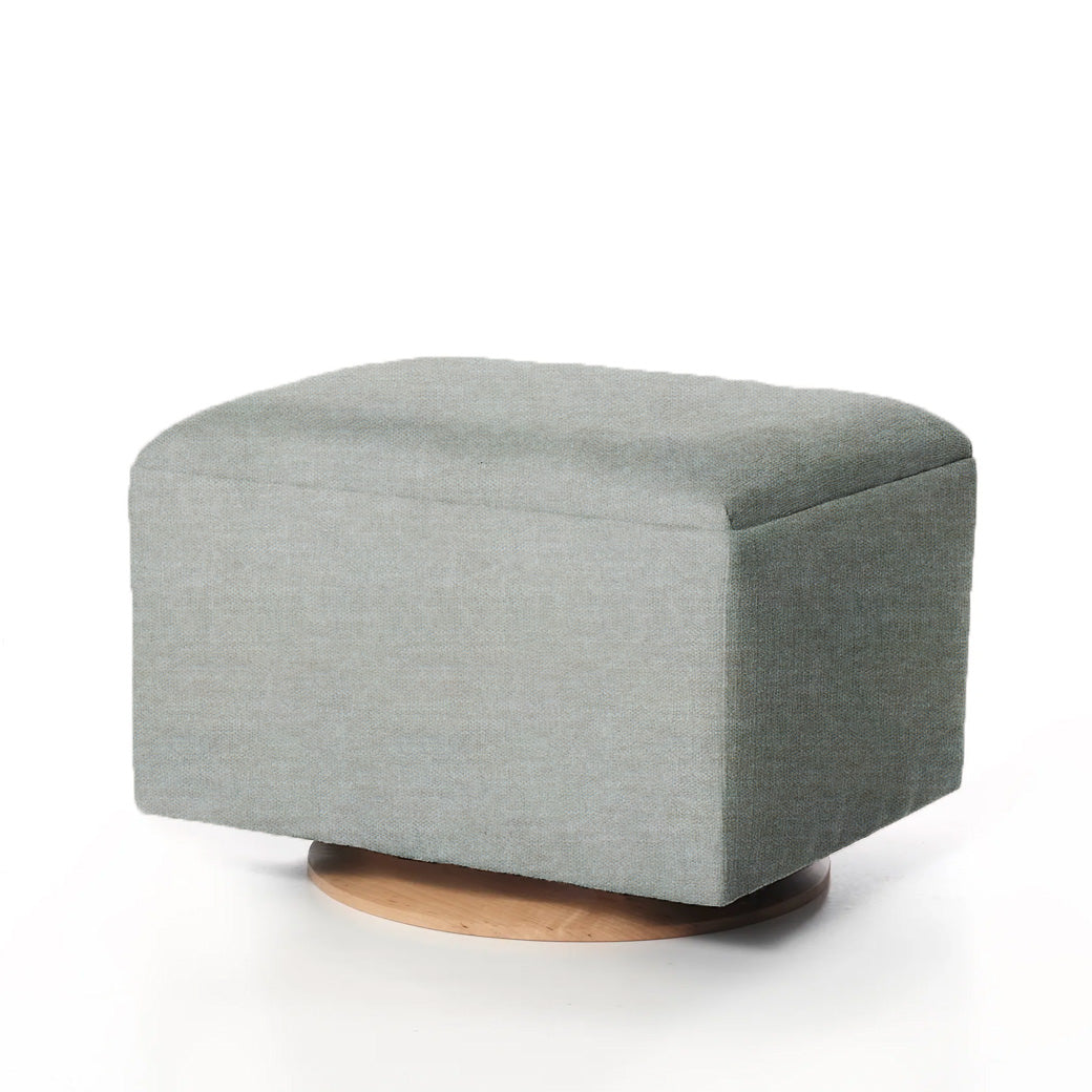 Small Stationary Ottoman With Wood Base