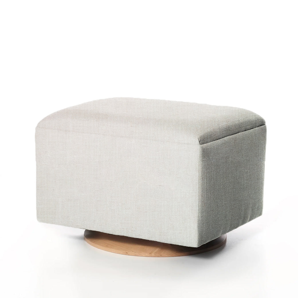 Small Stationary Ottoman With Wood Base