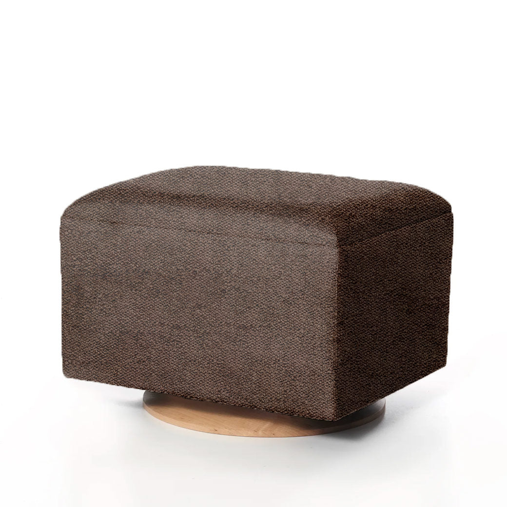 Small Stationary Ottoman With Wood Base