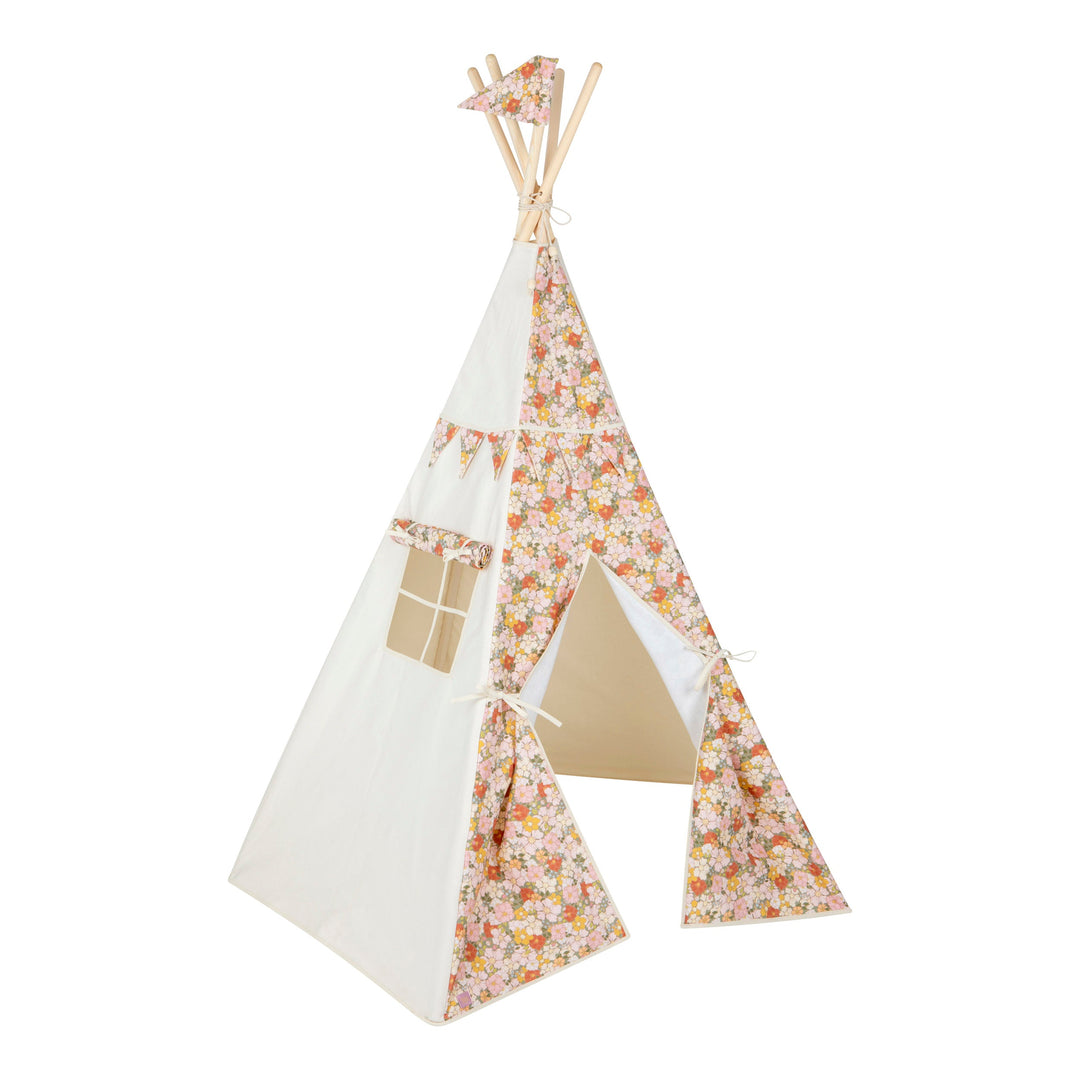 Teepee Tent with Pattern and Mat Set