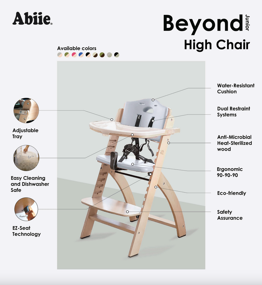Abiie beyond wooden high chair with tray sales