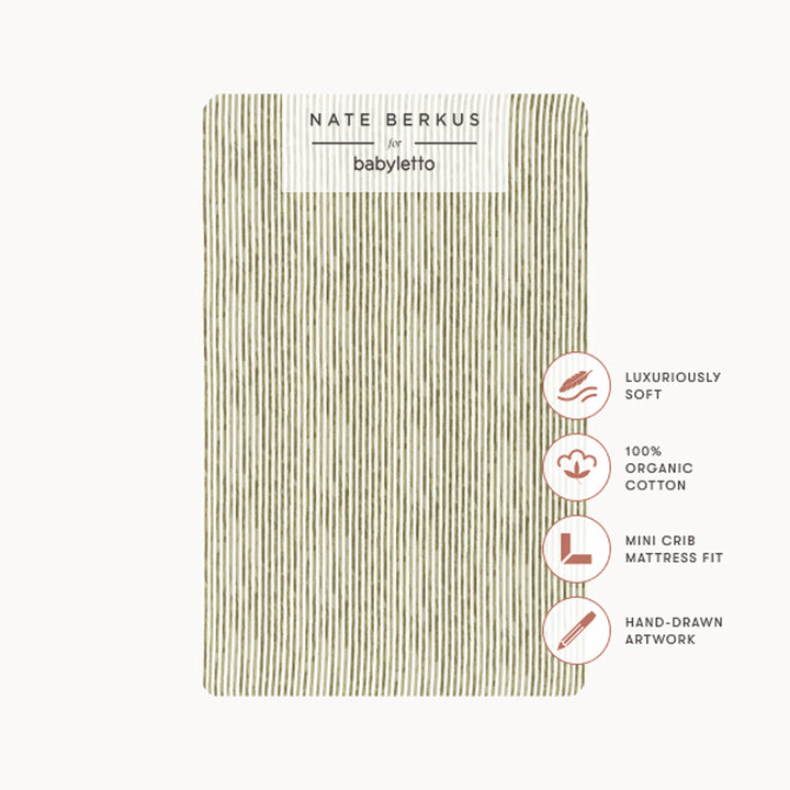 Mini Crib Sheet in GOTS Certified Organic Brushed Cotton