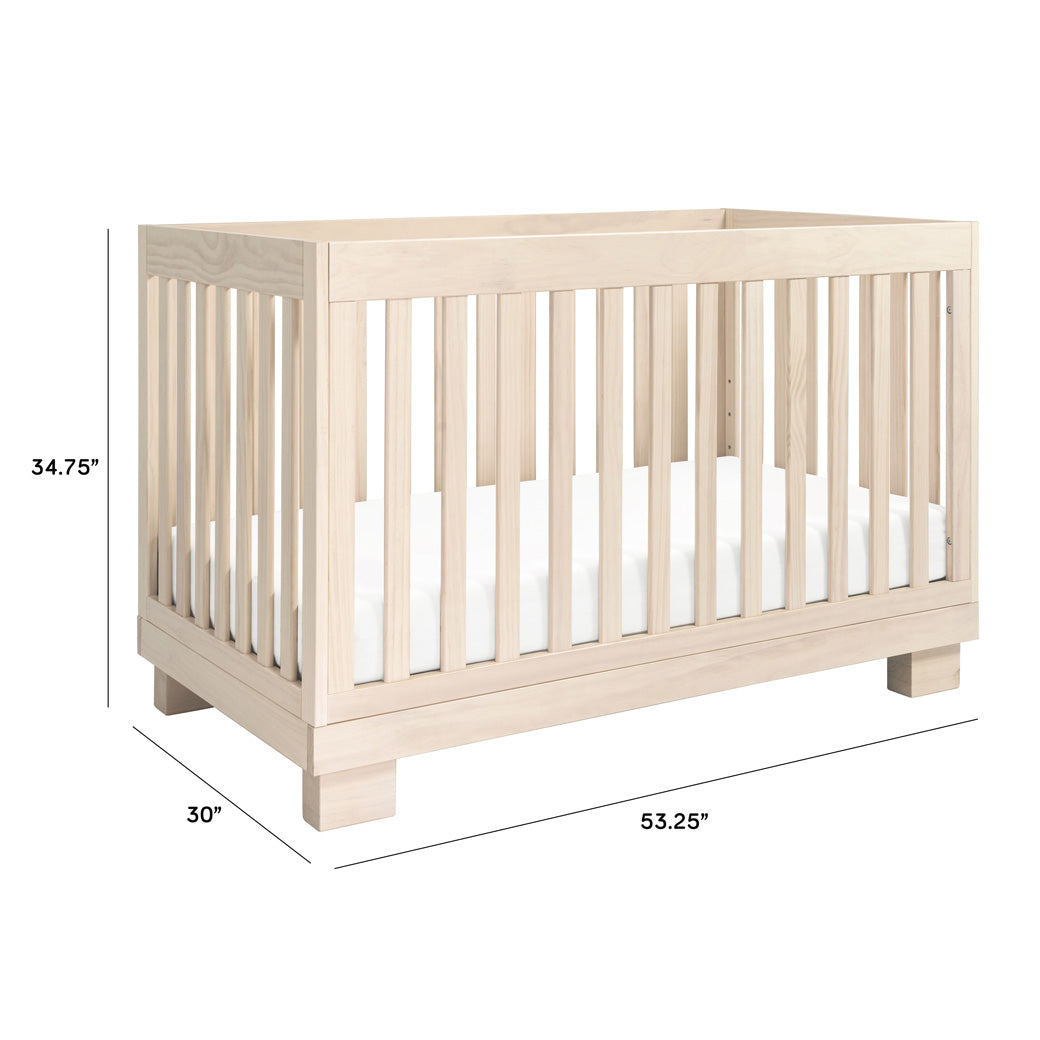 Dimensions of Babyletto Modo 3-in-1 Convertible Crib with Toddler Bed Conversion Kit in -- Color_Washed Natural