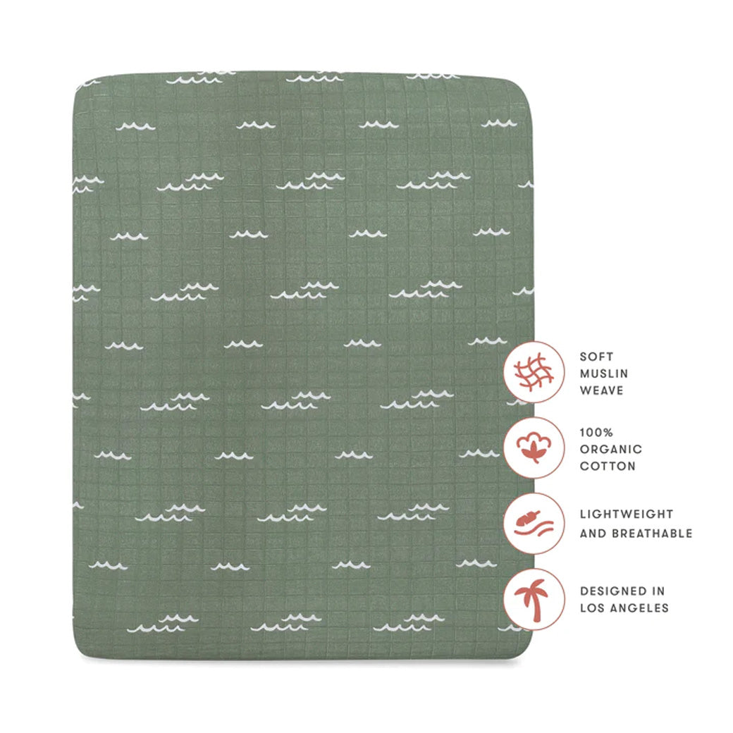 All-Stages Midi Crib Sheet In GOTS Certified Organic Muslin Cotton
