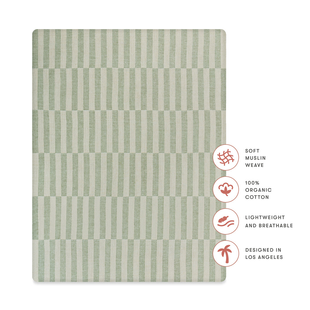 All-Stages Midi Crib Sheet In GOTS Certified Organic Muslin Cotton