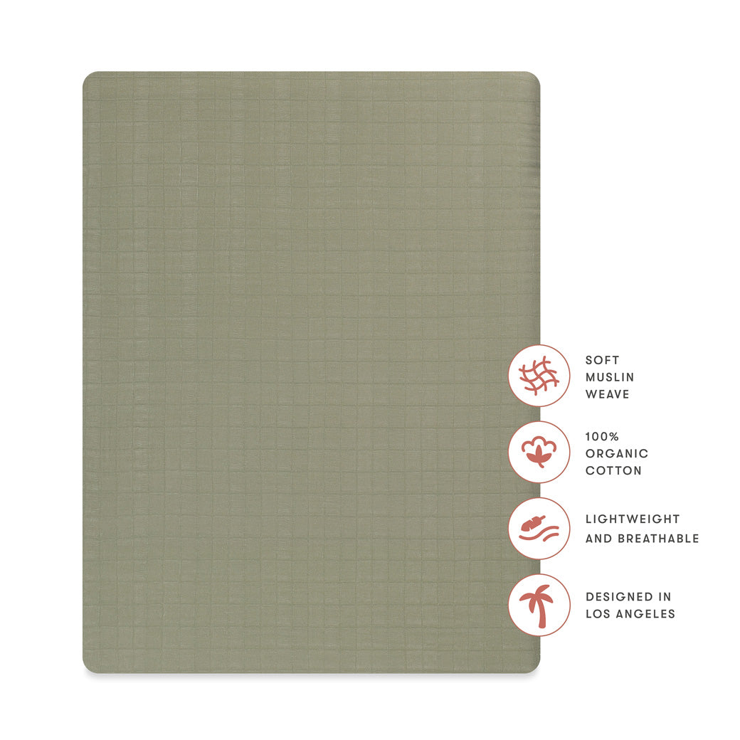 All-Stages Midi Crib Sheet In GOTS Certified Organic Muslin Cotton