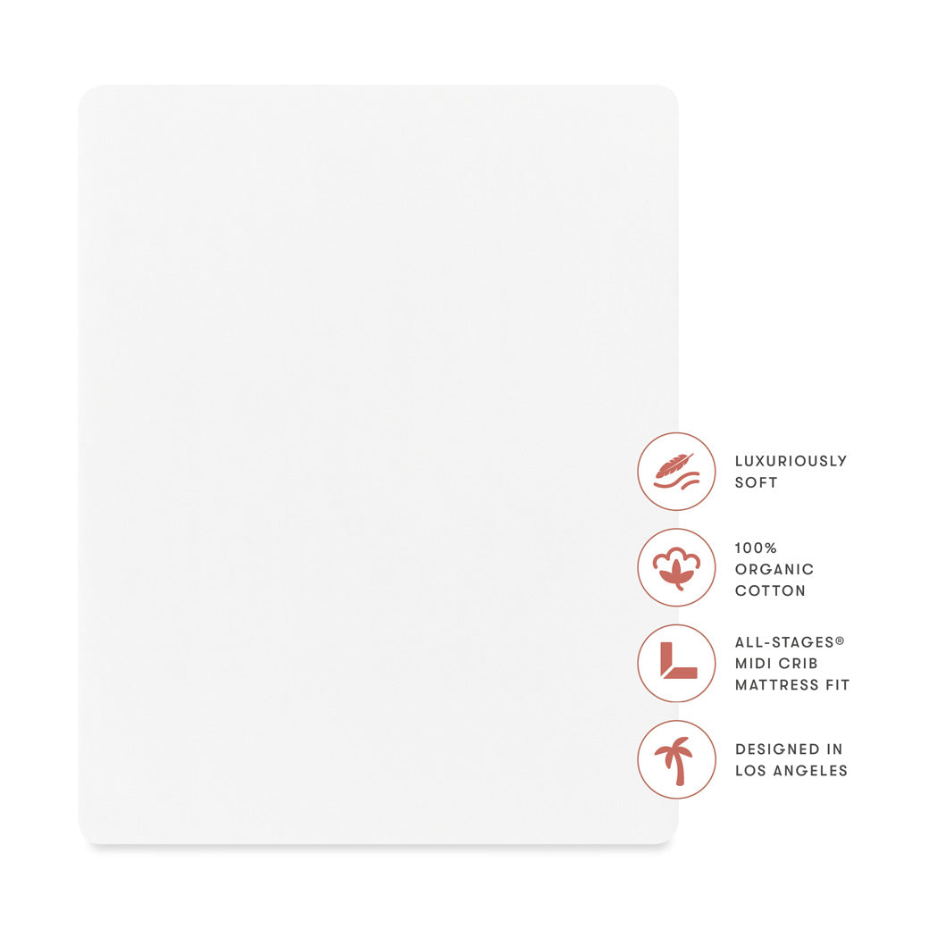 All-Stages Midi Crib Sheet in GOTS Certified Organic Brushed Cotton