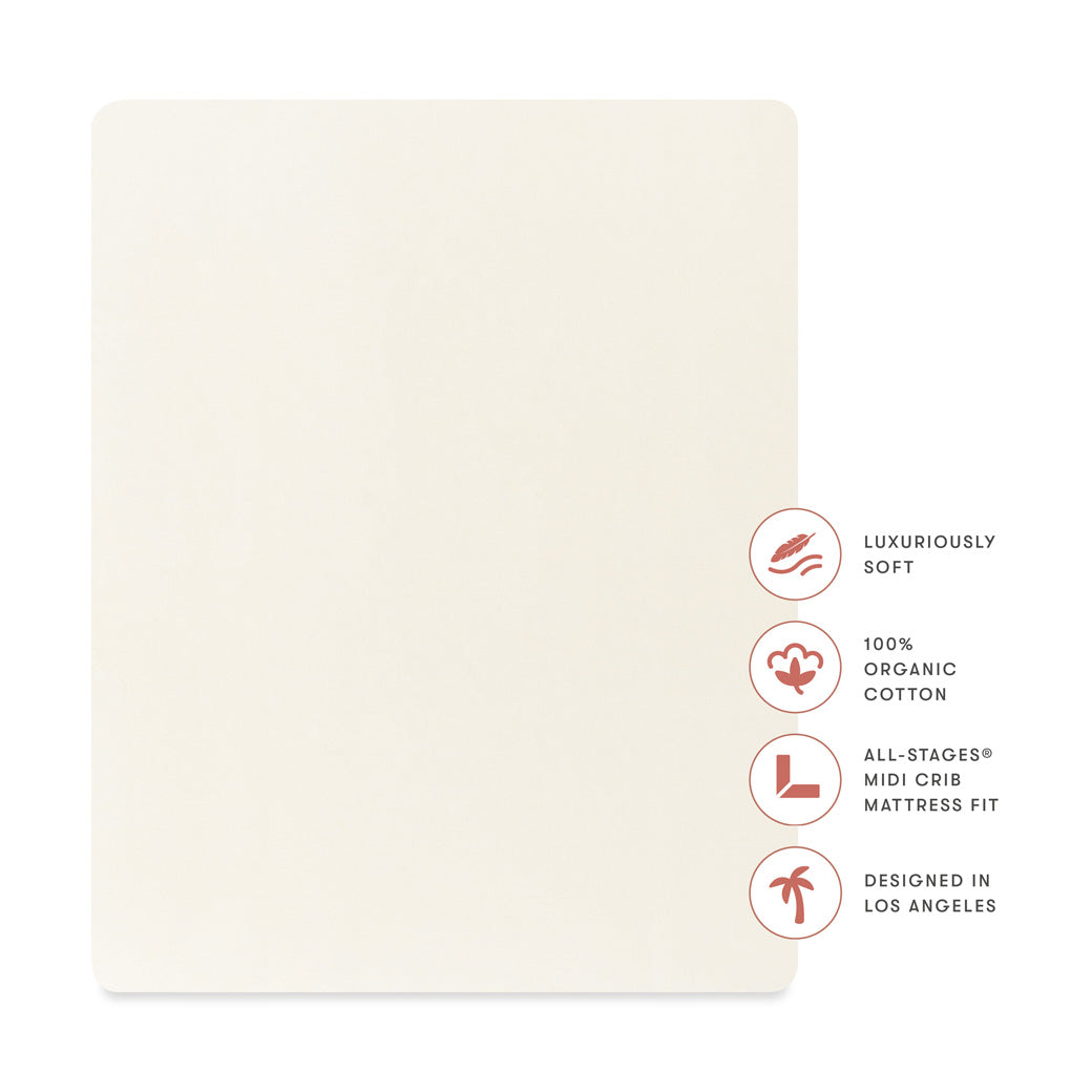 All-Stages Midi Crib Sheet in GOTS Certified Organic Brushed Cotton