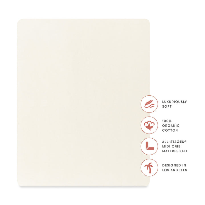 All-Stages Midi Crib Sheet in GOTS Certified Organic Brushed Cotton