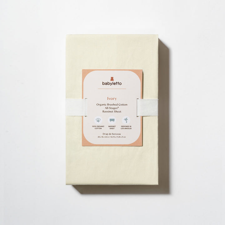All-Stages Bassinet Sheet in GOTS Certified Organic Brushed Cotton