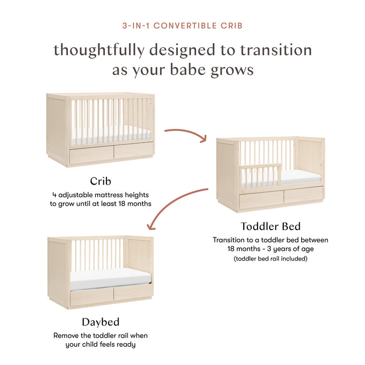 Babyletto Bento 3-in-1 Convertible Storage Crib with Toddler Bed