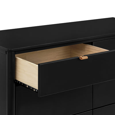 Closeup of Babyletto Bondi 6-Drawer Dresser with open drawer  in -- Color_Black