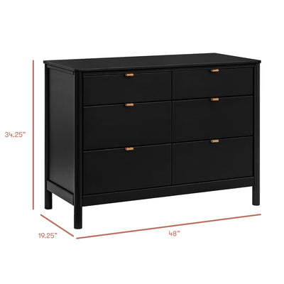 Dimensions of Babyletto Bondi 6-Drawer Dresser in -- Color_Black