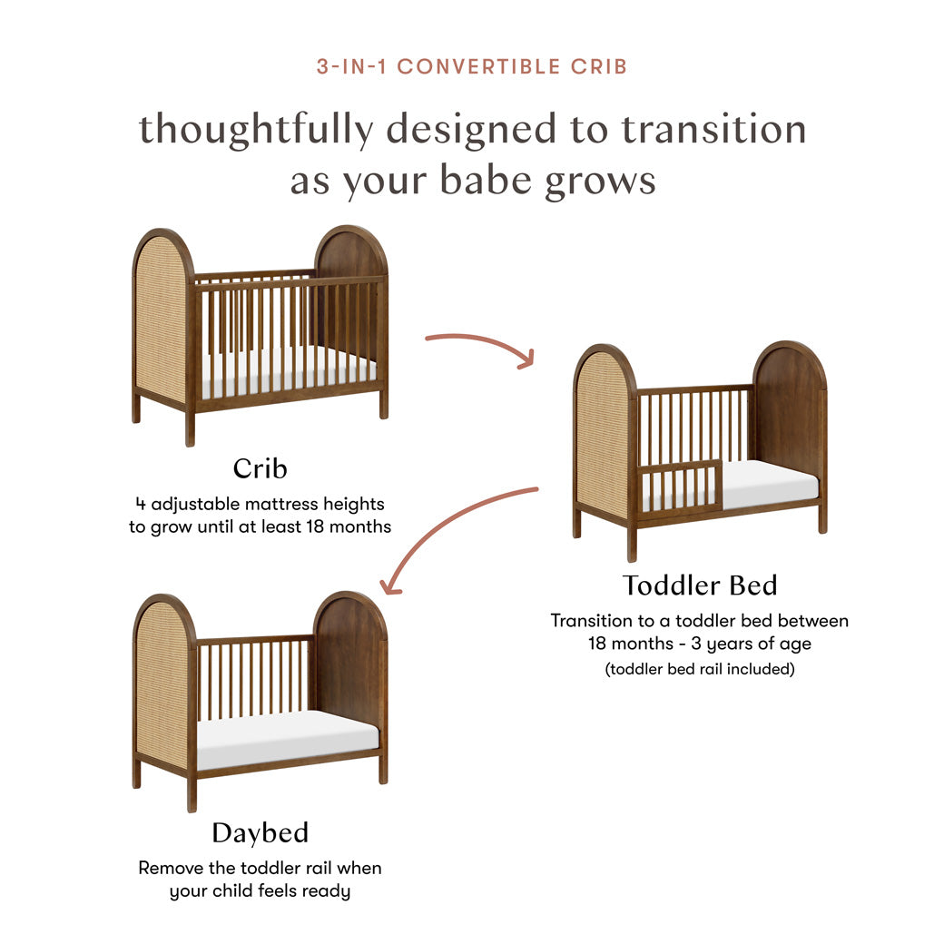 Bondi Cane 3-in-1 Convertible Crib with Toddler Bed Conversion Kit