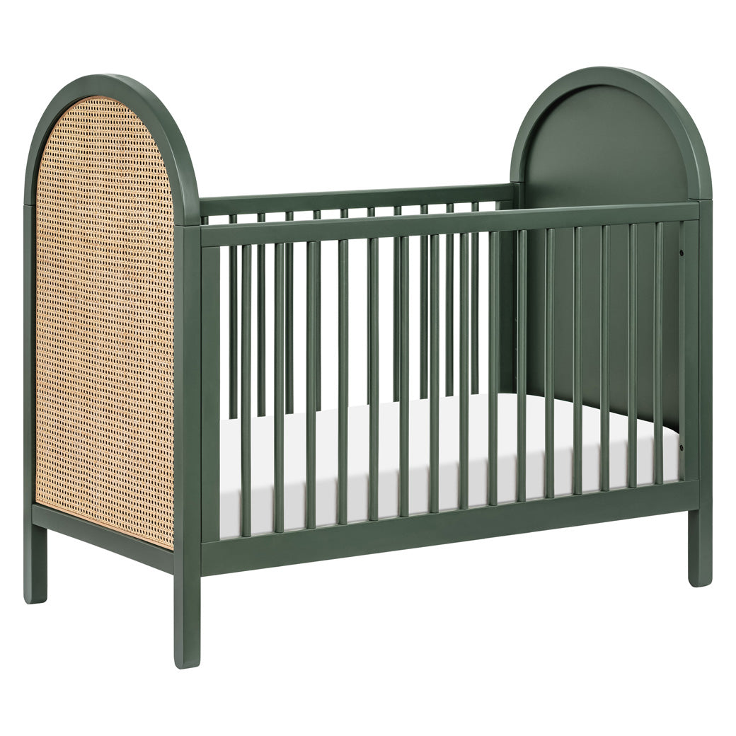 Babyletto Bondi Cane 3-in-1 Convertible Crib in -- Color_Forest Green with Natural Cane