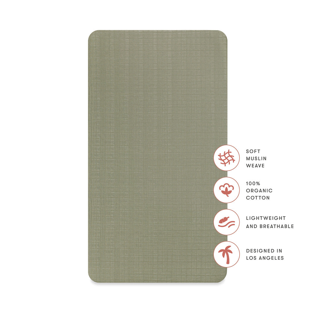 Crib Sheet In GOTS Certified Organic Muslin Cotton