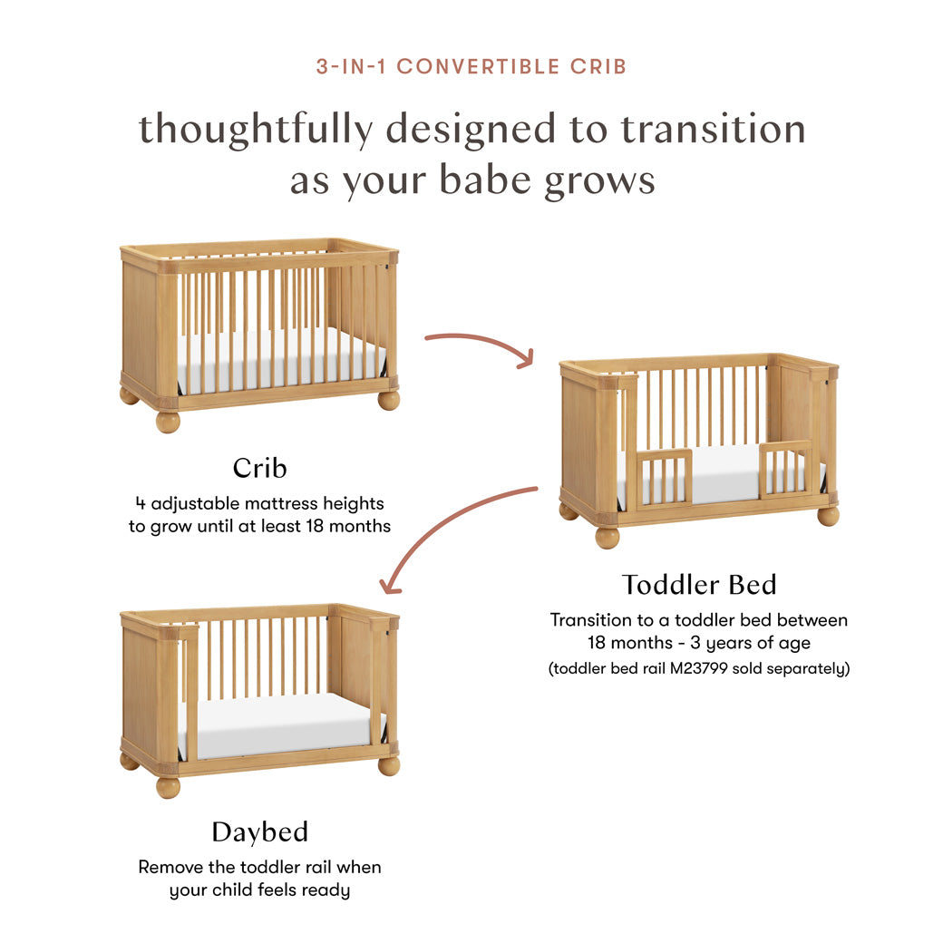 Crosby 3-in-1 Convertible Crib Honey