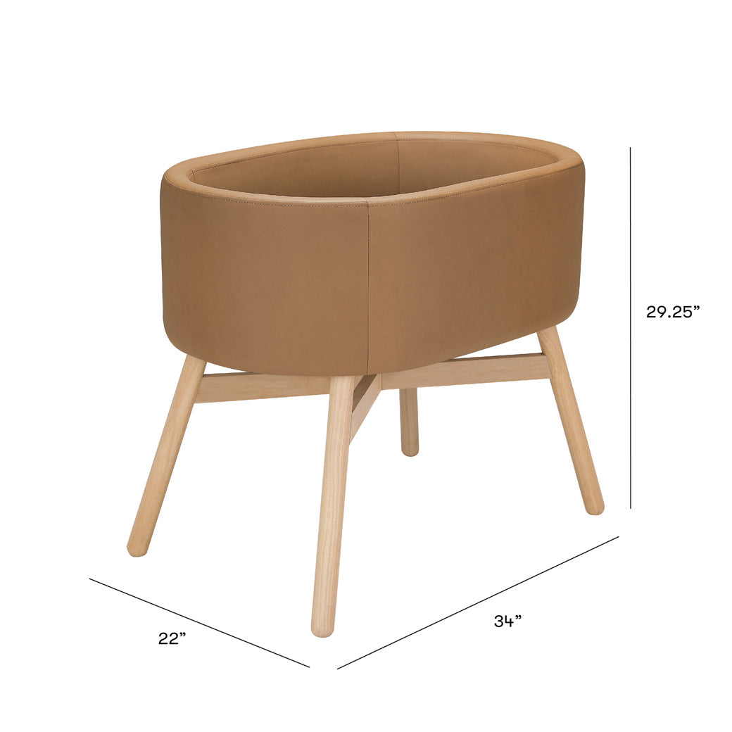 Dimensions of Babyletto GATHRE Capsule Bassinet in -- Color_Camel