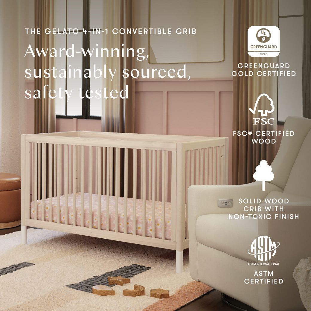 Gelato 4-in-1 Convertible Crib with Toddler Bed Conversion Kit