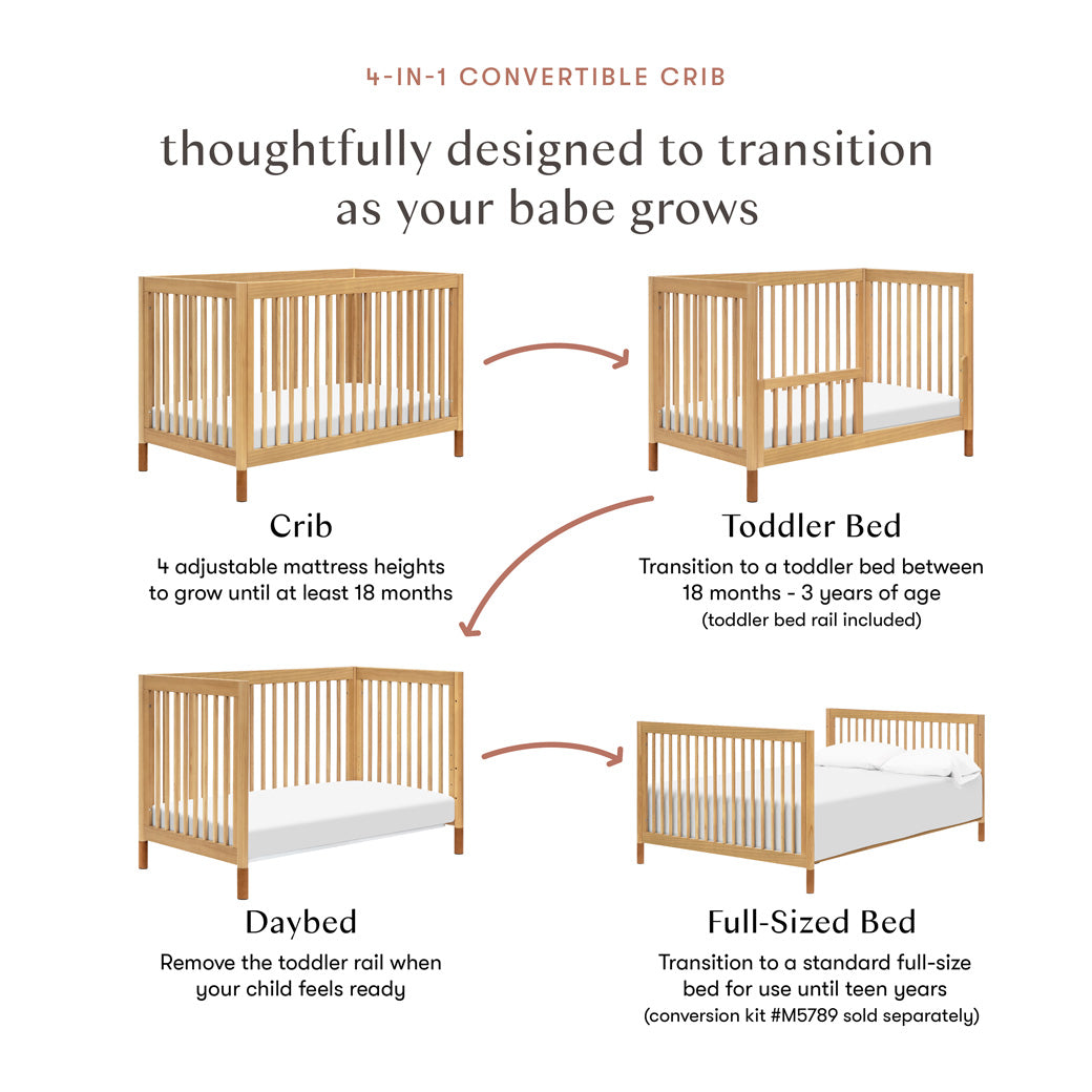 Gelato 4-in-1 Convertible Crib with Toddler Bed Conversion Kit