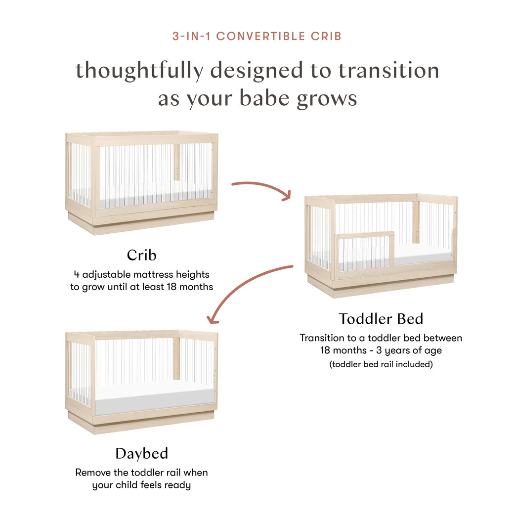 Harlow 3-in-1 Convertible Crib with Toddler Bed Conversion Kit