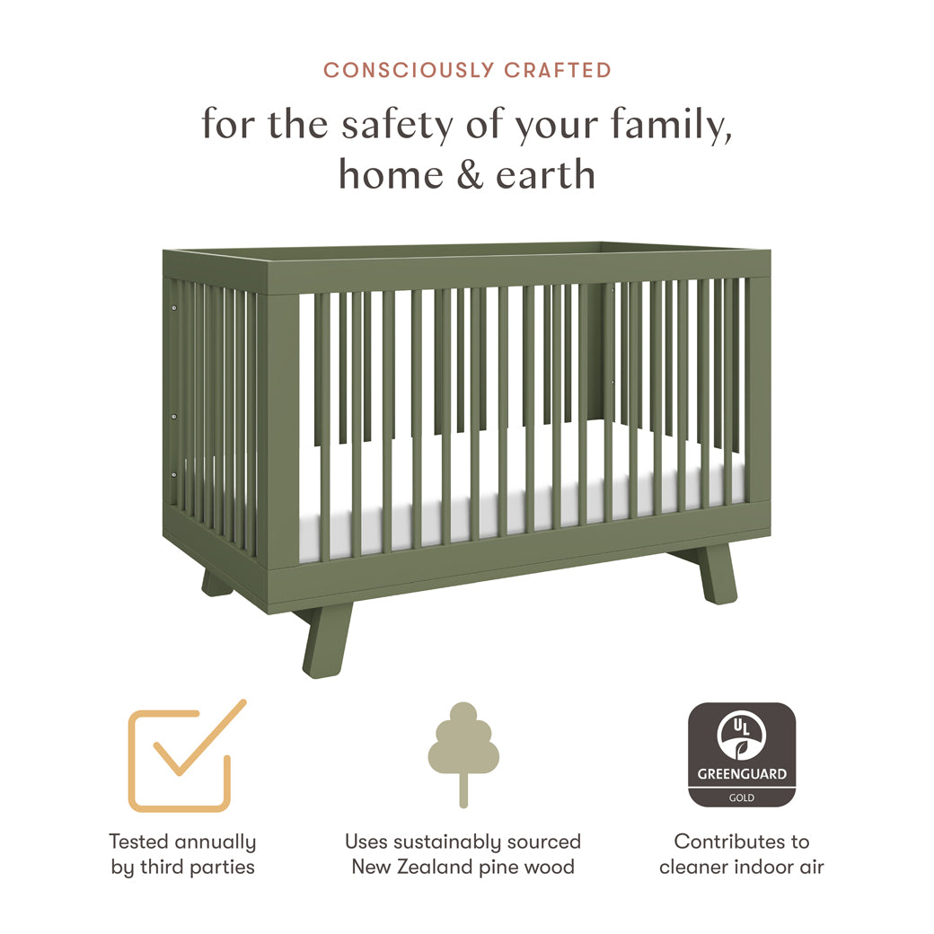 Hudson 3-in-1 Convertible Crib + Toddler Rail