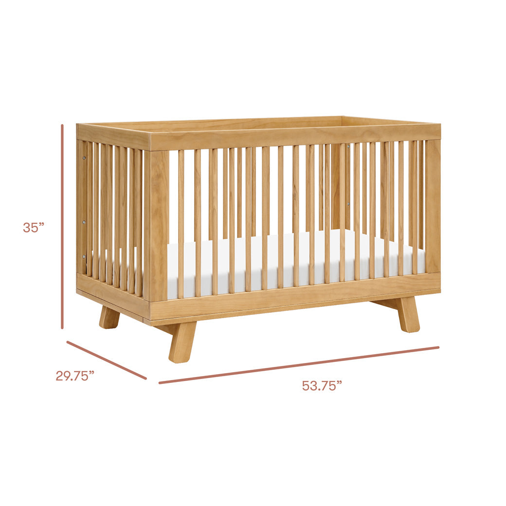 Dimensions of Babyletto Hudson 3-in-1 Convertible Crib And Toddler Rail in -- Color_Honey