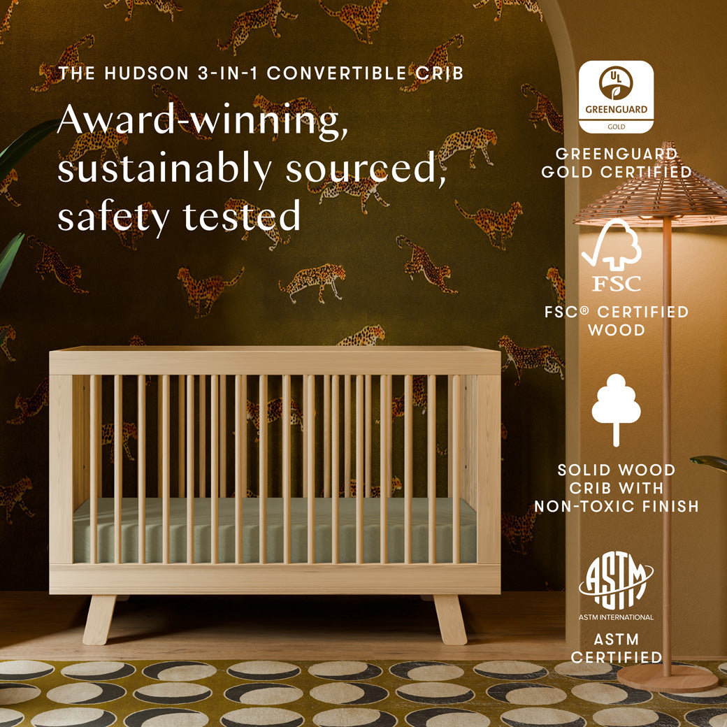 Hudson 3-in-1 Convertible Crib + Toddler Rail
