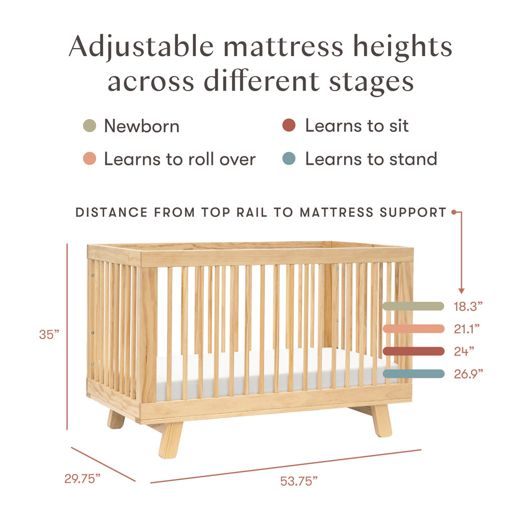 Hudson 3-in-1 Convertible Crib + Toddler Rail