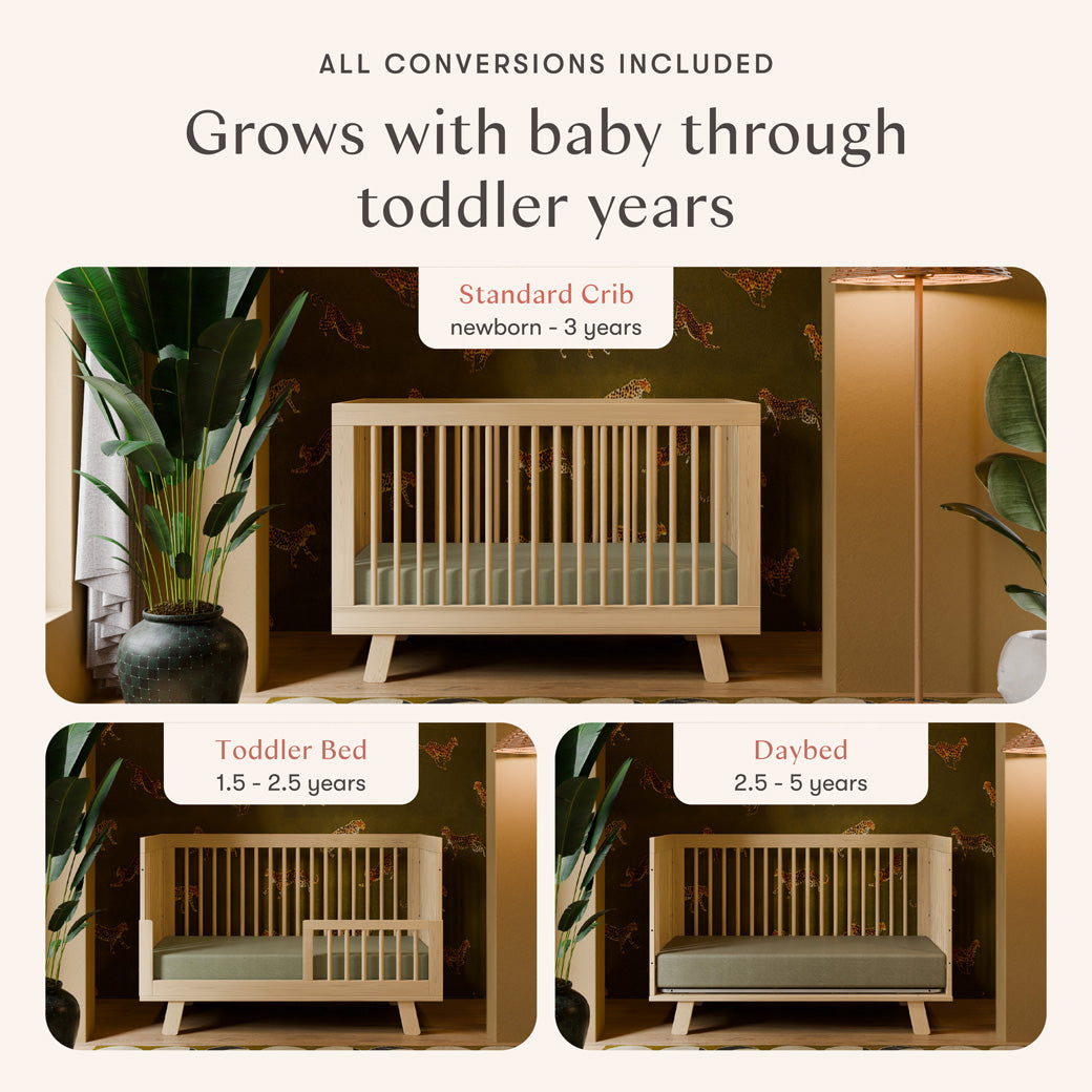 Hudson 3-in-1 Convertible Crib + Toddler Rail