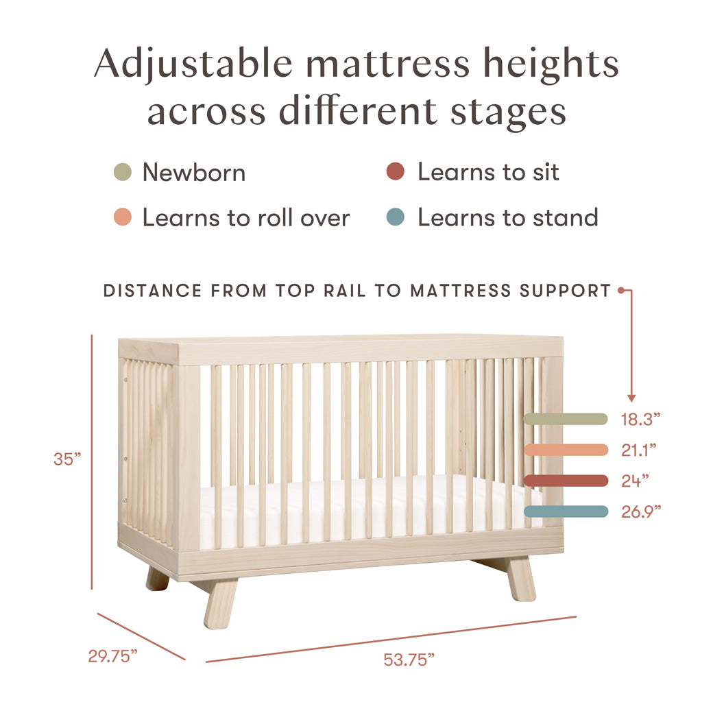 Hudson 3-in-1 Convertible Crib + Toddler Rail