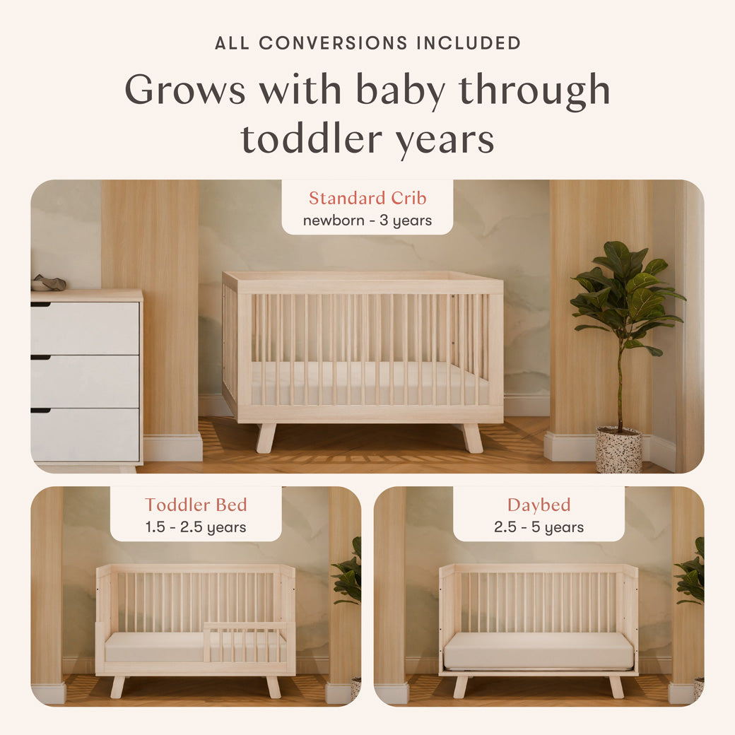 Hudson 3-in-1 Convertible Crib + Toddler Rail