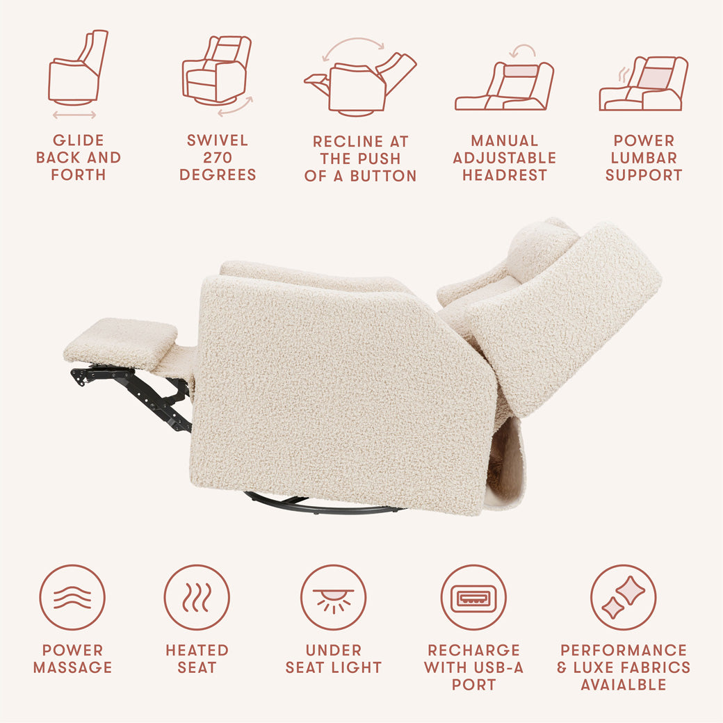 Babyletto Kiwi Deluxe Power Recliner and Swivel Glider with Heat