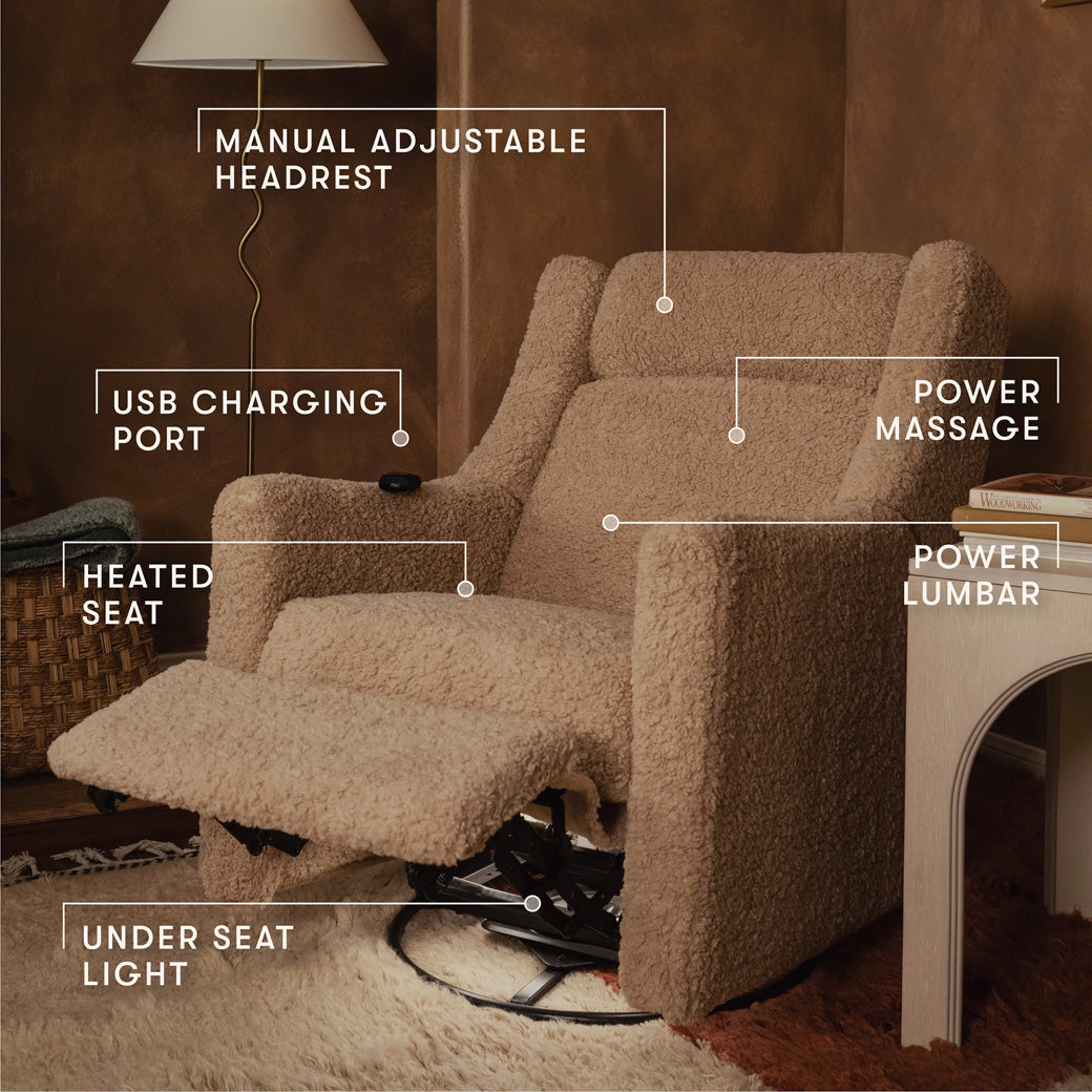 Kiwi Deluxe Power Recliner and Swivel Glider with Heat and Massage