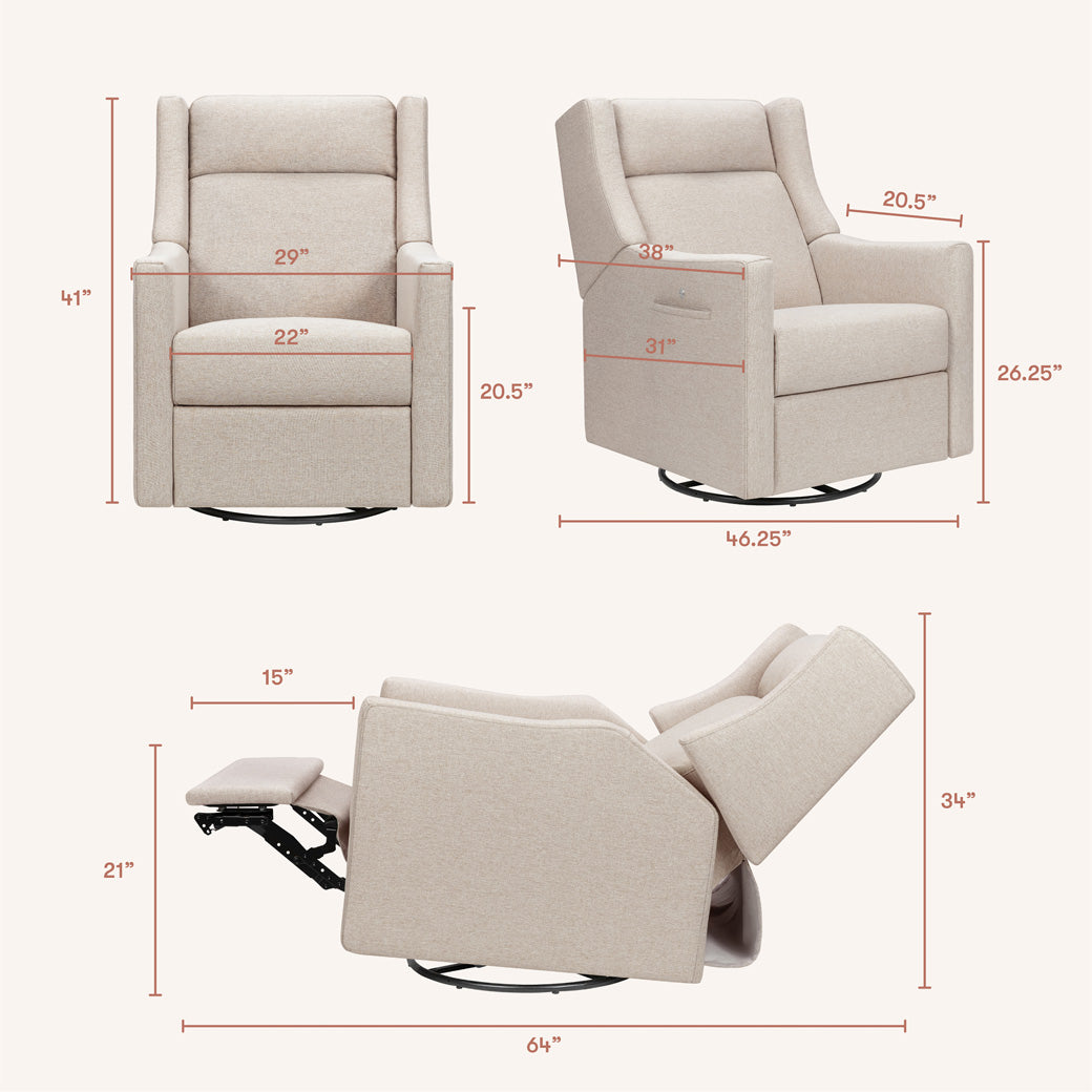 Kiwi Deluxe Power Recliner and Swivel Glider with Heat and Massage