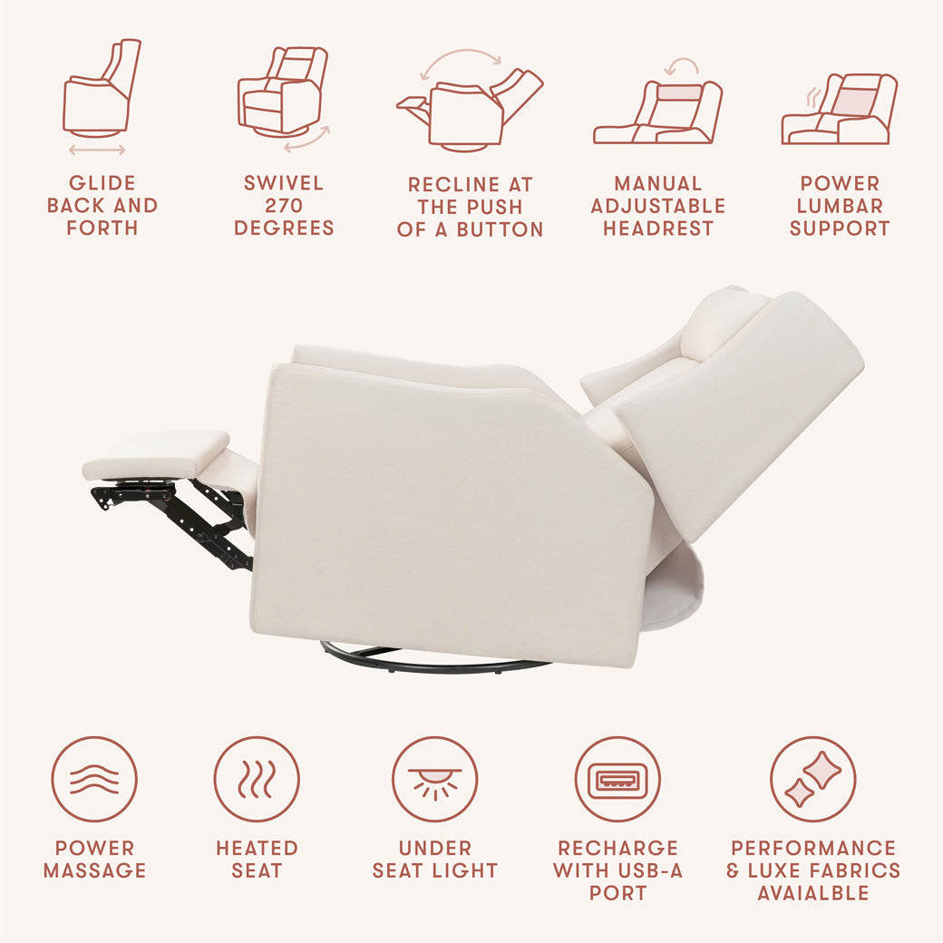 Kiwi Deluxe Power Recliner and Swivel Glider with Heat and Massage