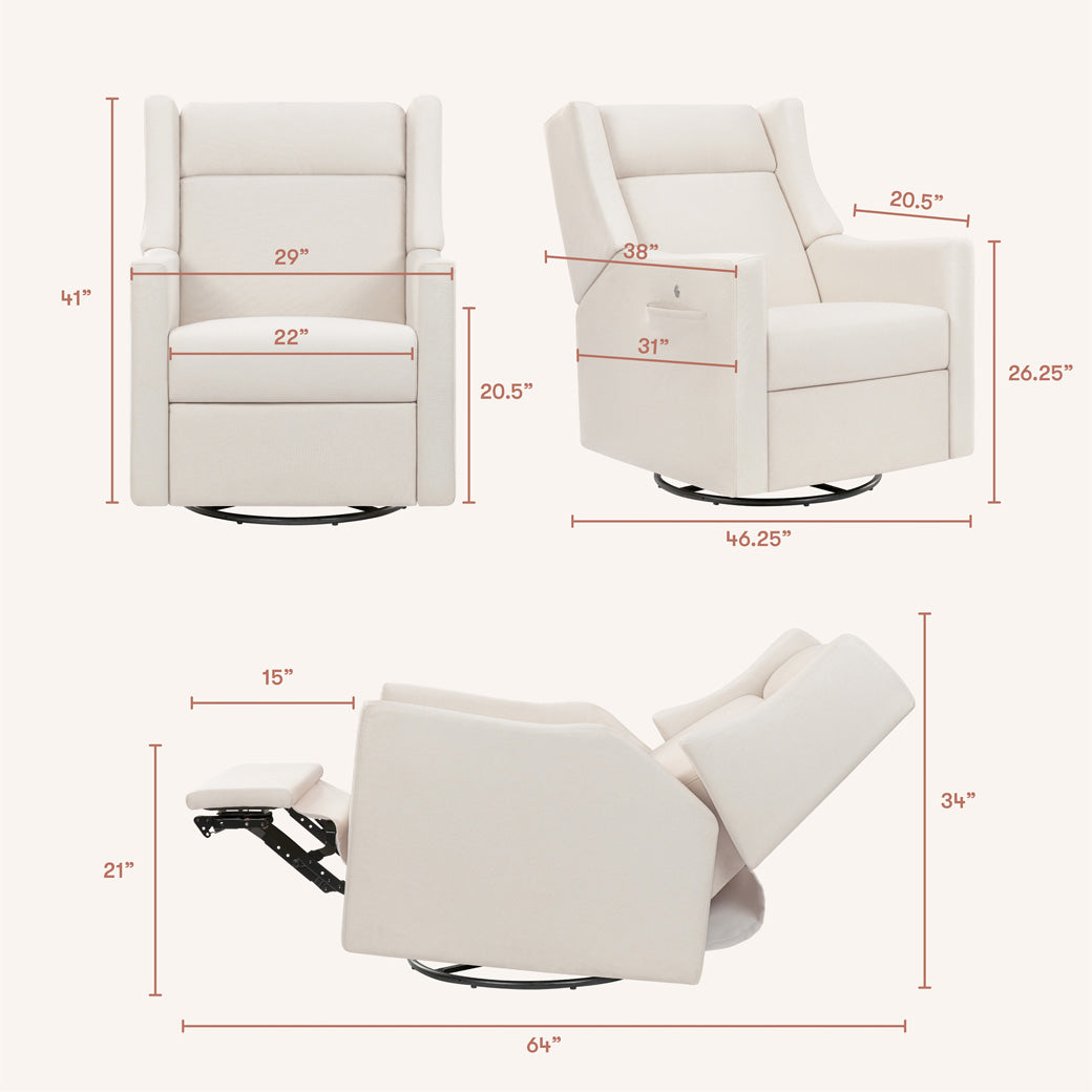 Kiwi Deluxe Power Recliner and Swivel Glider with Heat and Massage
