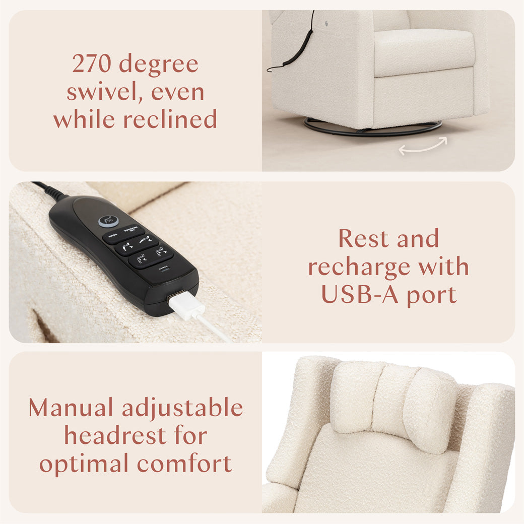 Kiwi Deluxe Power Recliner and Swivel Glider with Heat and Massage
