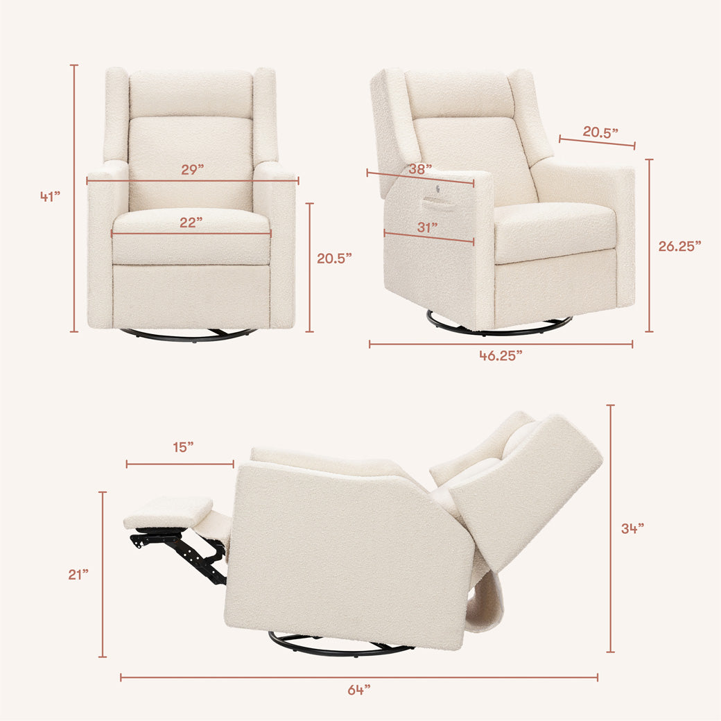 Kiwi Deluxe Power Recliner and Swivel Glider with Heat and Massage
